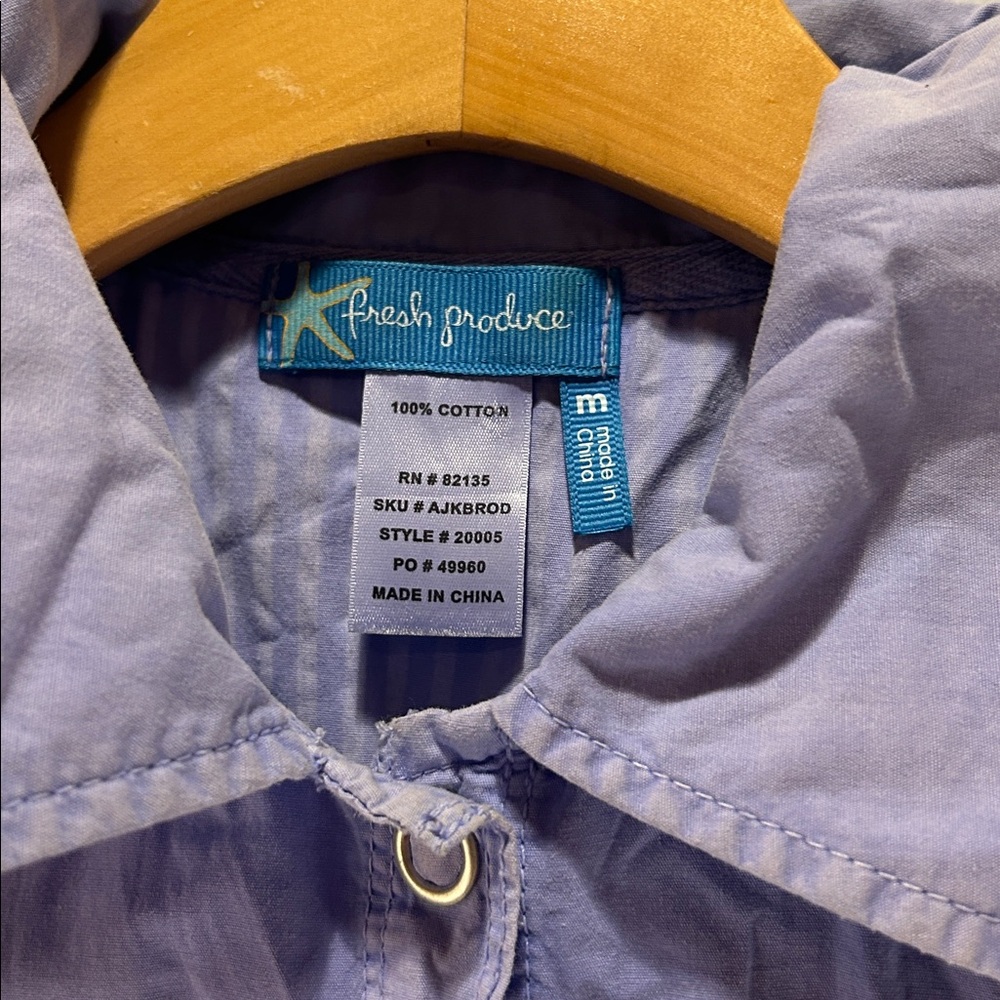 Fresh Produce button down cotton shirt/light jacket - Picture 2 of 9